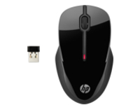 HP X3500 - mouse - 2.4 GHz - metallic grey, glossy black
