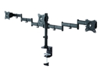NewStar NeoMounts Tilt/Turn/Rotate Triple Desk Mount (clamp) for three 10-27" Monitor Screens, Height Adjustable - Bl…