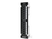 Intellinet Patch Panel, Cat6, Wall-mount, UTP, 12 Port, Black - patch panel
