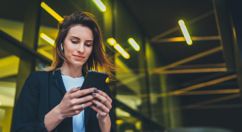 Woman looking at cellphone