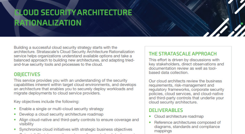 Cloud Security Architecture Rationalization