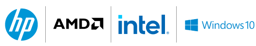 HP Inc., AMD, INTEl, Windows 10 Logo