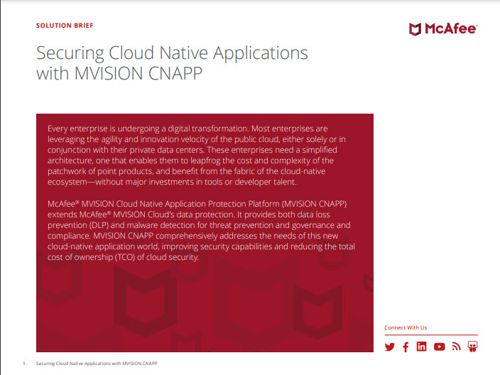 Securing Cloud Native Applications with MVISION CNAPP