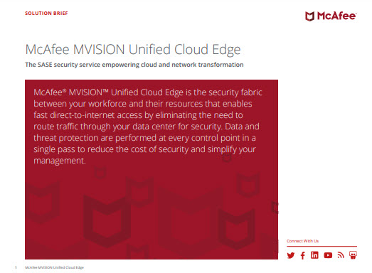 MVISION Unified Cloud Edge 