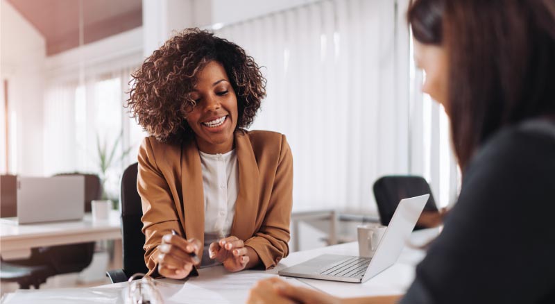 Two women having a meeting