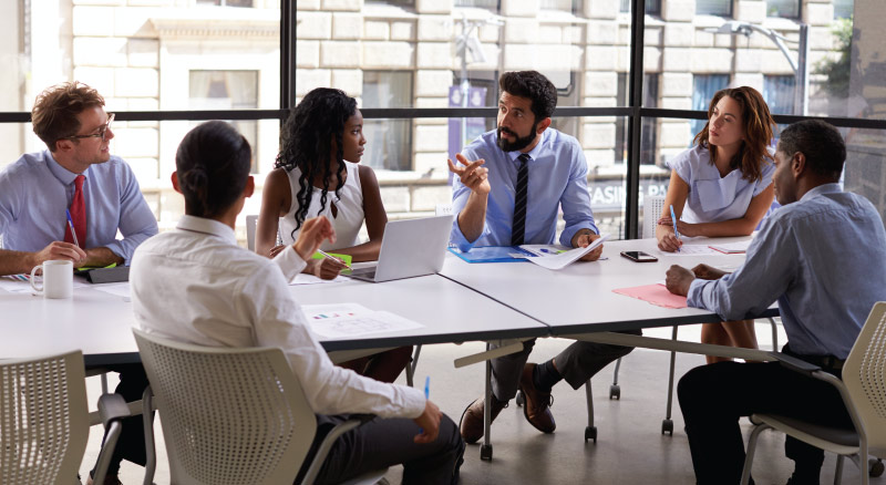 Coworkers meeting