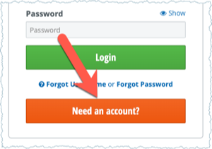 Need an Account Button