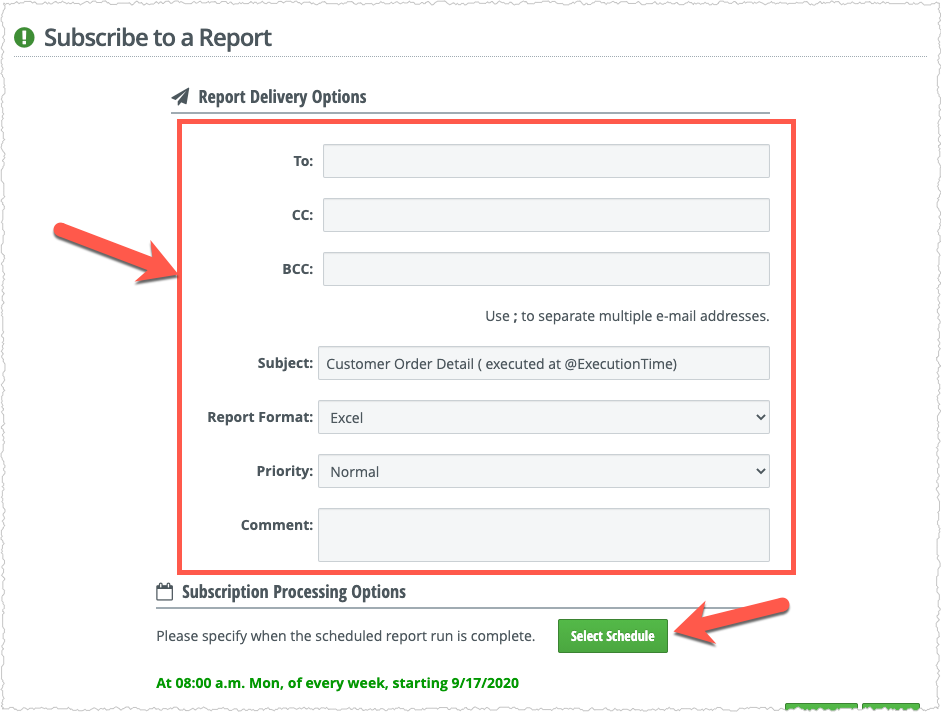 Subscribe to a Report Field