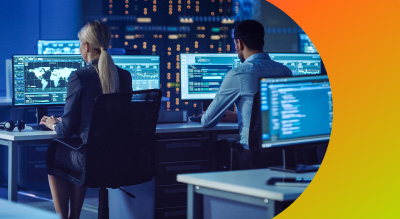 Two individuals sitting at desk on work desktop hpe networking webinar thumbnail