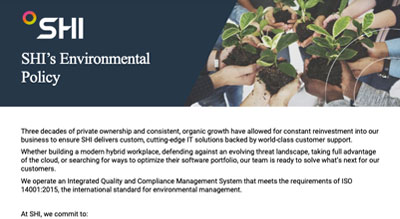 SHI's ISO Environmental Policy thumbnail