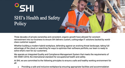 SHI's ISO Health and Safety Policy thumbnail