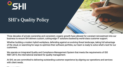 SHI's ISO Quality Policy thumbnail
