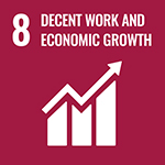 U.N. decent work and economic growth icon