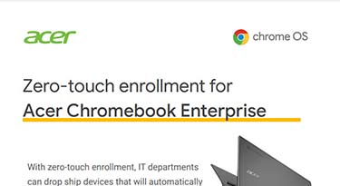 Advertisement for Acer Chromebook Enterprise featuring zero-touch enrollment.
