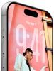 iPhone 17 Pro, front exterior, demonstrating the iOS 26 lock screen, Dynamic Island at top, Action button, volume buttons