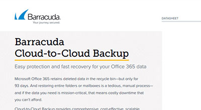 Protect Office 365 data with Barracuda Cloud-to-Cloud Backup thumbnail