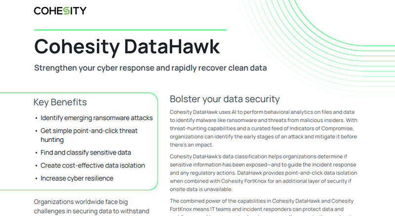 Threat Protection with Cohesity DataHawk thumbnail
