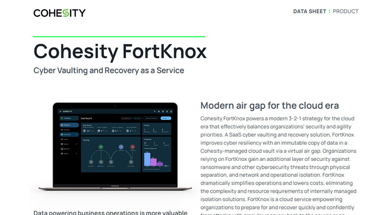 Cyber Vaulting with Cohesity FortKnox thumbnail