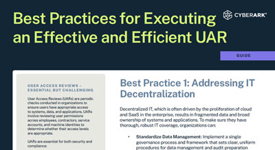 Best practices for executing an effective and efficient UAR thumbnail