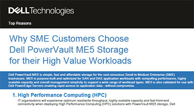 Why SME customers choose Dell PowerVault ME5 storage for their high-value workloads Image