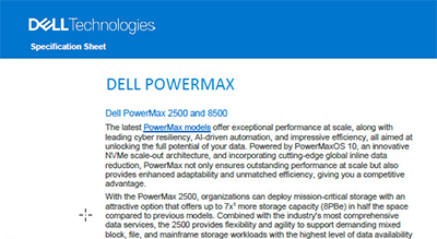 Dell PowerMax 2500 and 8500 specifications  thumbnail