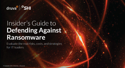 Insider's guide cover featuring tips for defending against ransomware attacks with a digital security theme