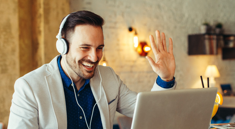 Man on a video call