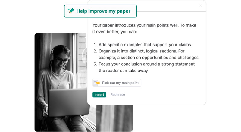 Grammarly for education example image