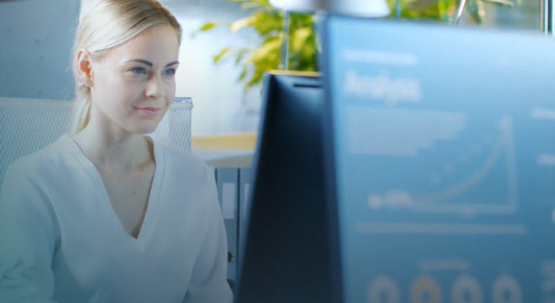 Woman working on computer