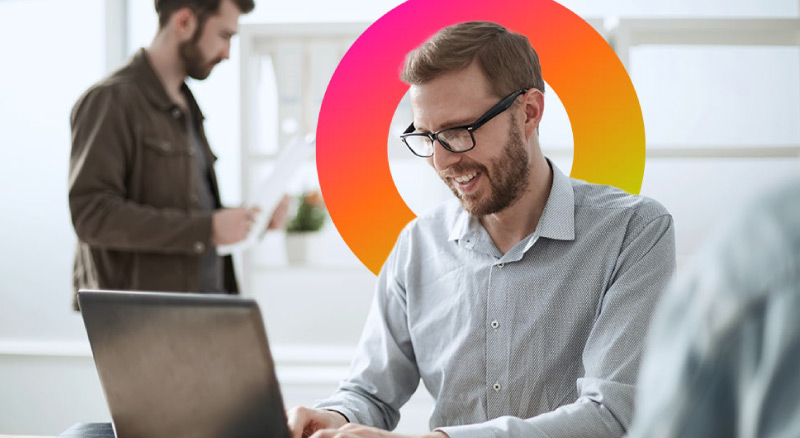 Man working on a laptop