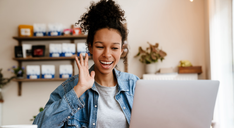 Woman on a video call