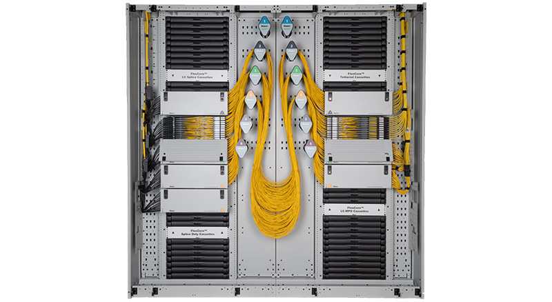 An open, large-scale data server with numerous cable connections