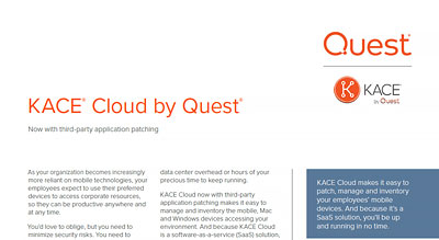 KACE Cloud Secure by Quest datasheet PDF thumbnail