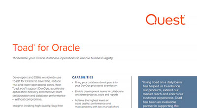 Toad for Oracle - Modernize DB operations to enable business agility thumbnail