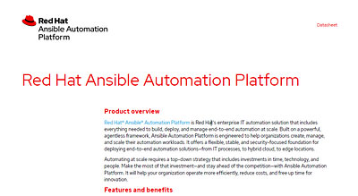 Ansible Security Automation Platform datasheet thumbnail