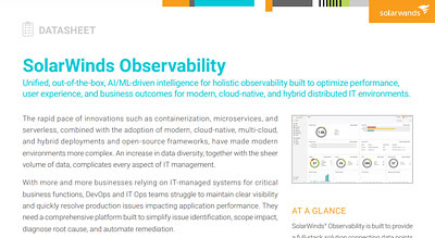 SolarWinds Observability Datasheet thumbnail