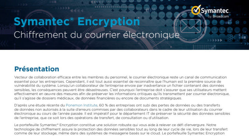 Symantec Encryption : Chiffrement du courrier électronique thumbnail