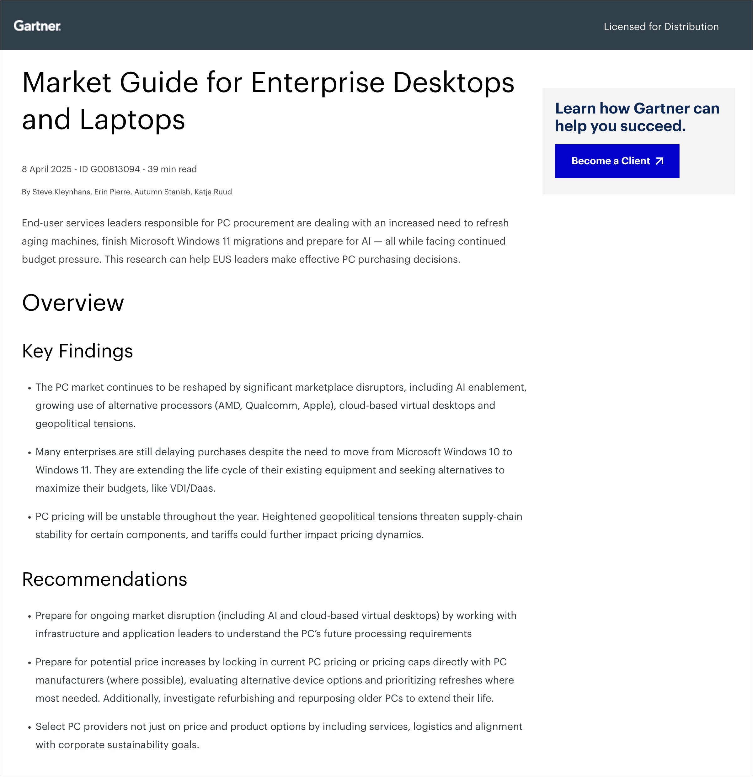 Market Guide for Enterprise Desktops and Laptops