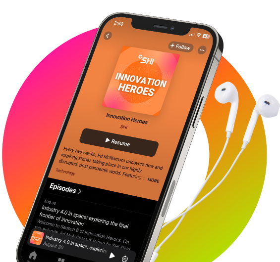Innovation Heroes Podcast on phone