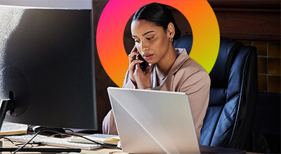 Government employee working on updated equipment thanks to SHI