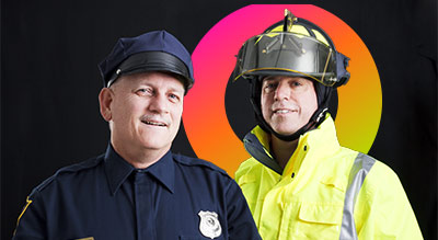 A police officer and a firefighter