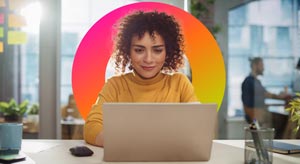 woman at a laptop
