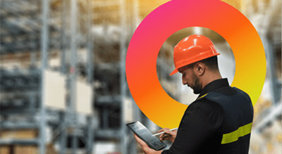 Man in warehouse with hard hat on