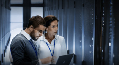 people looking at data center