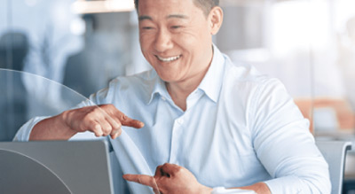Man on video call