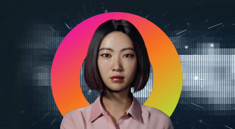 A woman with short hair dressed in a pink shirt