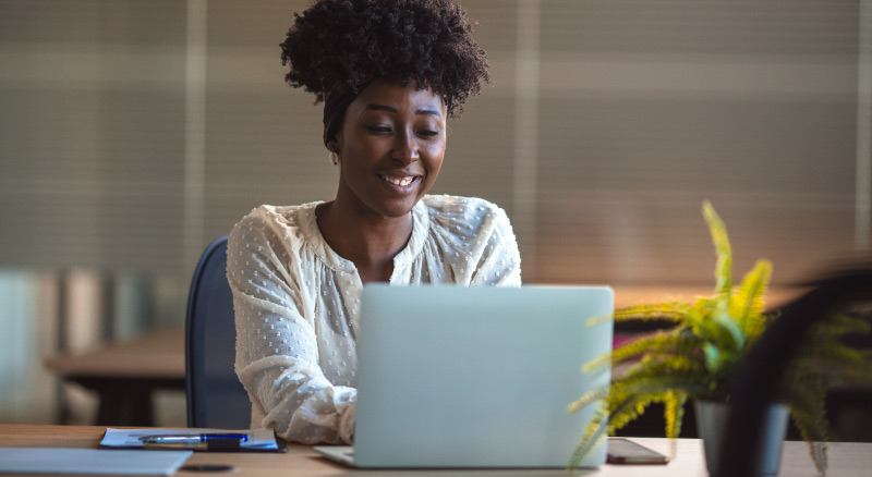 Woman on a laptop