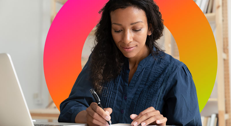 Woman signing contract