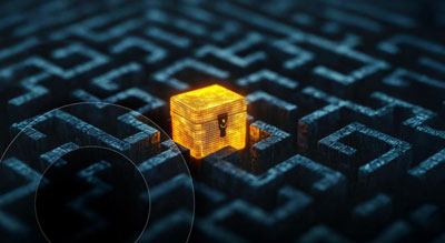 A maze with a yellow cube sitting on top challenges of techs exciting new market
