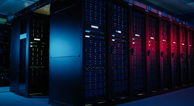 A row of server racks